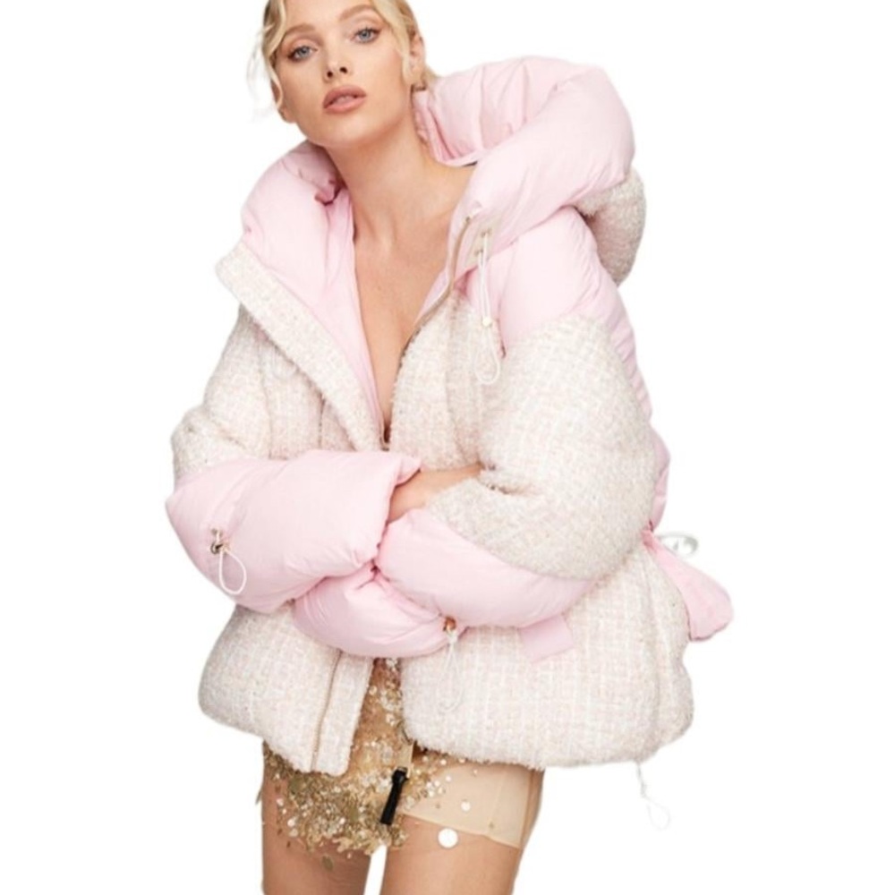 NWT Nicole Benisti Matignon Tweed Coat in Powder Pink Size XXS - Picture 2 of 15